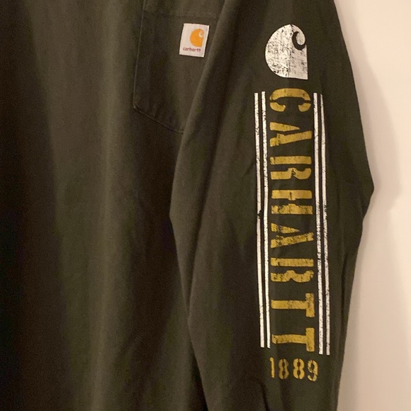 Carhartt Men’s XL long sleeve T-shirt, dark army green, NWOT. - Picture 4 of 5